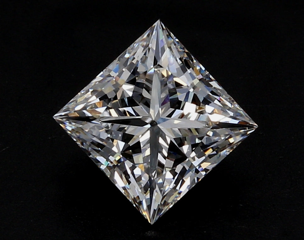 1.49 Carat Princess Lab Diamond with  Cut Diamond in 14KT  view 1
