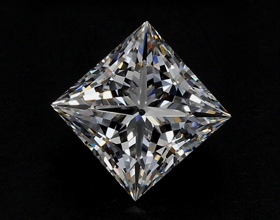 4.23 Carat Princess Lab Diamond with  Cut Diamond in 14KT  view 1
