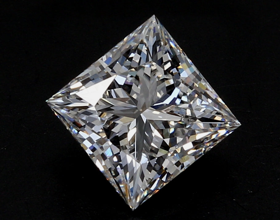 1.5 Carat Princess Lab Diamond with  Cut Diamond in 14KT  view 1

