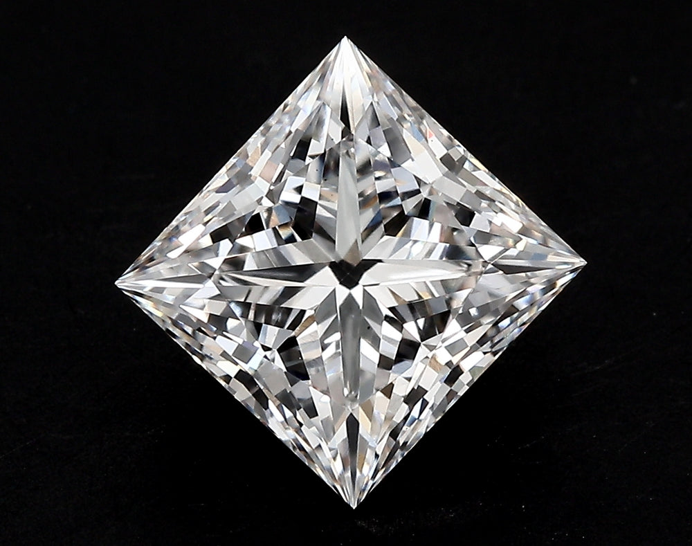 1.51 Carat Princess Lab Diamond with  Cut Diamond in 14KT  view 1
