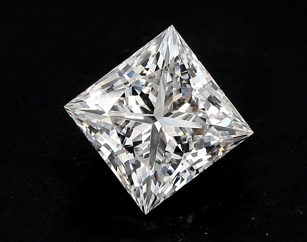 4.08 Carat Princess Lab Diamond with  Cut Diamond in 14KT  view 1
