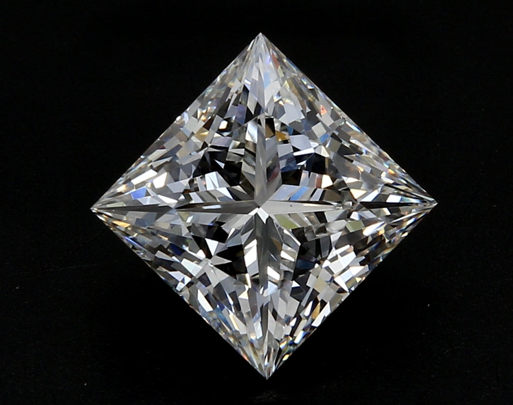 4.79 Carat Princess Lab Diamond with  Cut Diamond in 14KT  view 1

