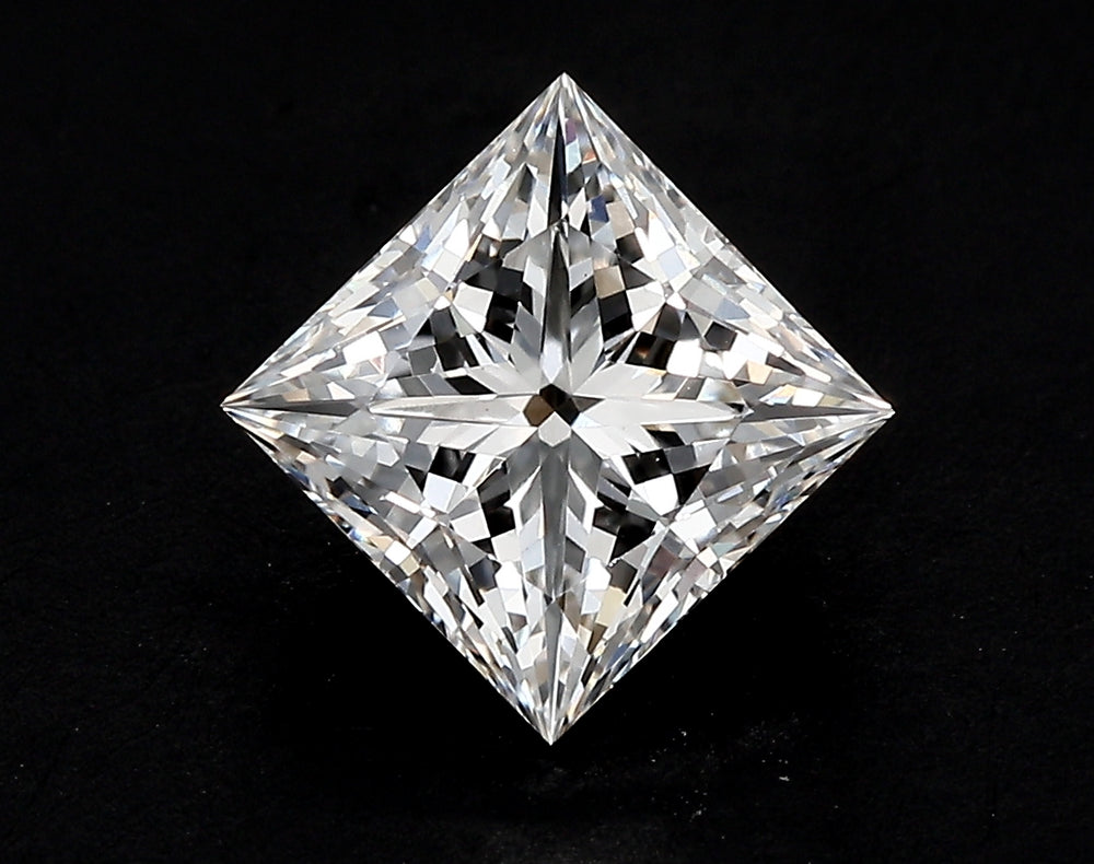 1.57 Carat Princess Lab Diamond with  Cut Diamond in 14KT  view 1
