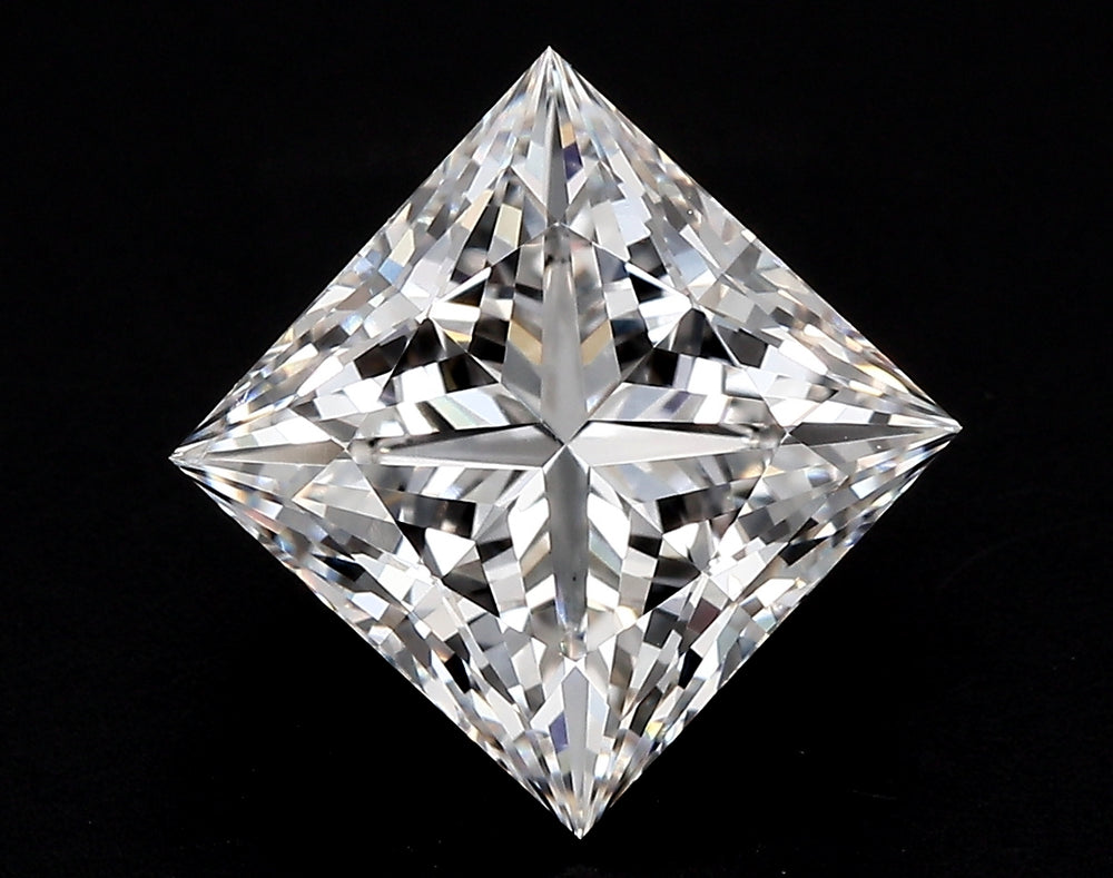 1.51 Carat Princess Lab Diamond with  Cut Diamond in 14KT  view 1
