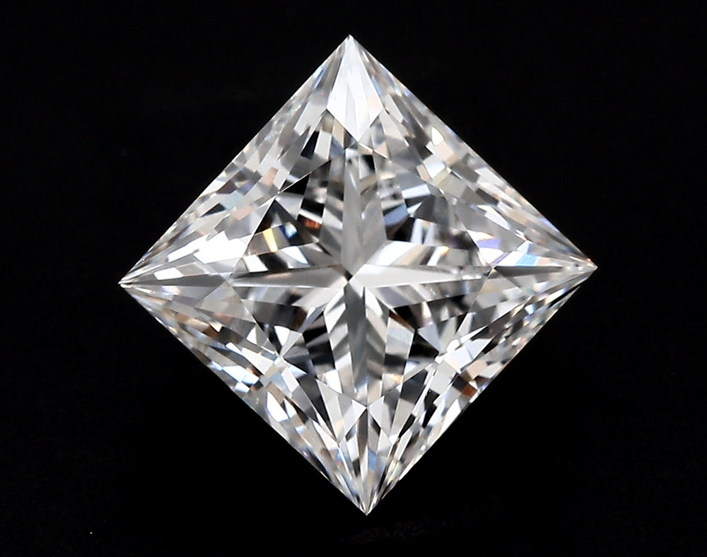 3.56 Carat Princess Lab Diamond with  Cut Diamond in 14KT  view 1

