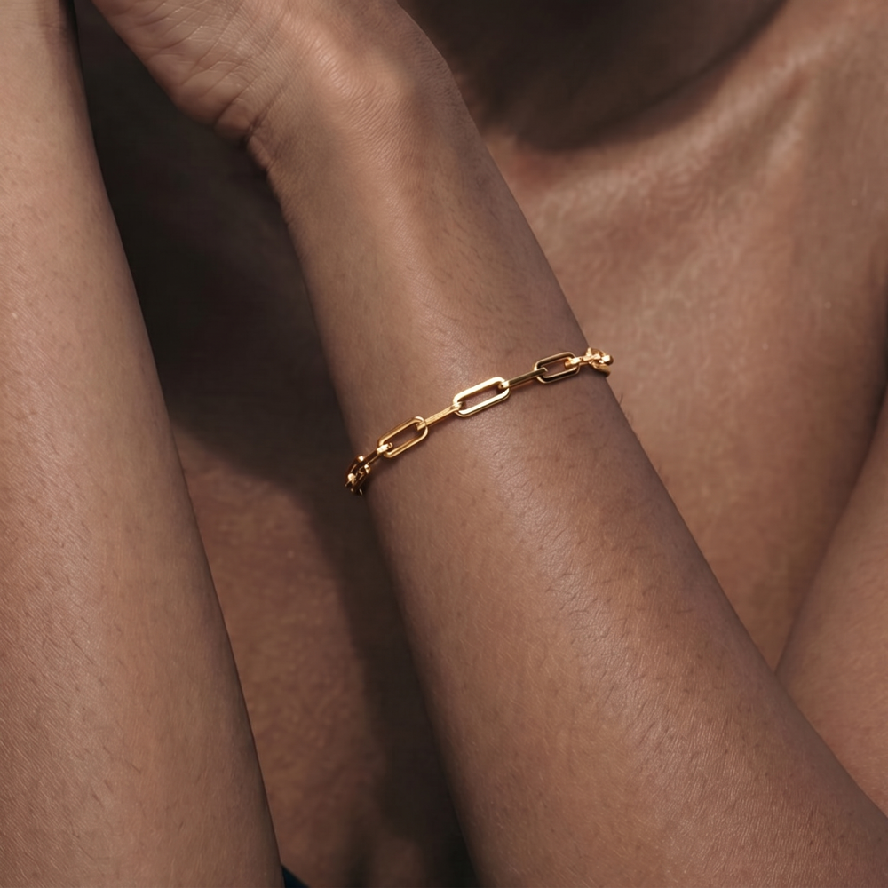 The Siena Chain Bracelet with 14KT Yellow Gold Cut Diamond in 14KT Yellow Gold view 3
