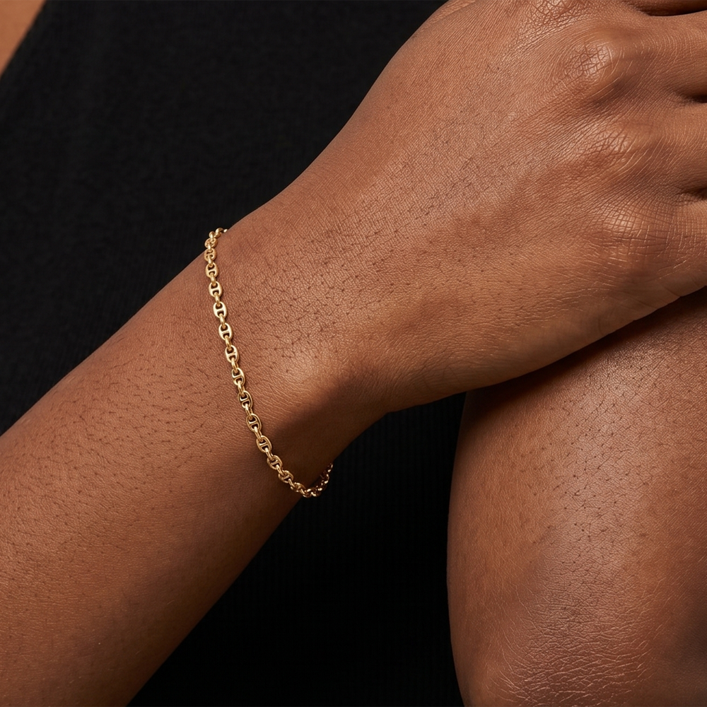 The Rory Chain Bracelet with 14KT Yellow Gold Cut Diamond in 14KT Yellow Gold view 3
