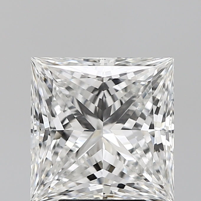 3.59 Carat Princess Lab Diamond with  Cut Diamond in 14KT  view 1
