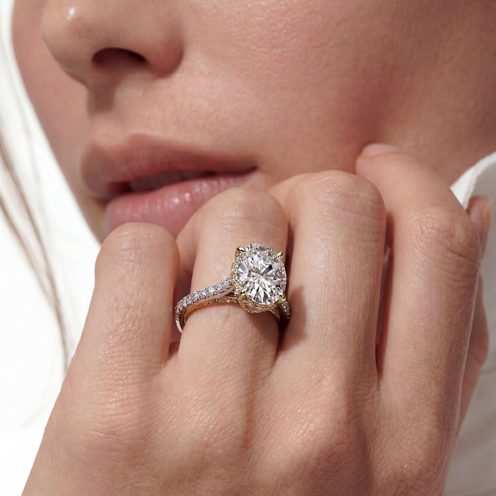 Model Wearing The Chrysler Ring with Lab Grown Diamond view