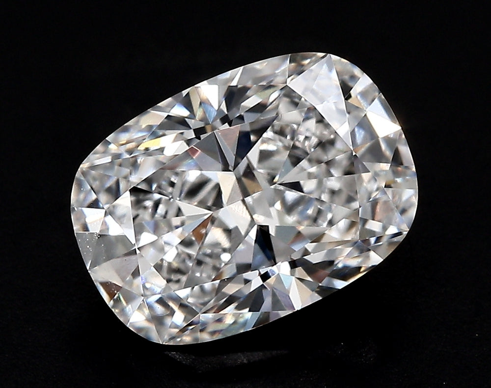 2.58 Carat Cushion Lab Diamond with  Cut Diamond in 14KT  view 1
