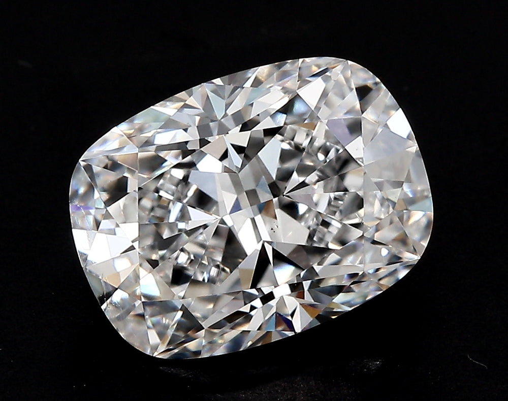 3.28 Carat Cushion Lab Diamond with  Cut Diamond in 14KT  view 1
