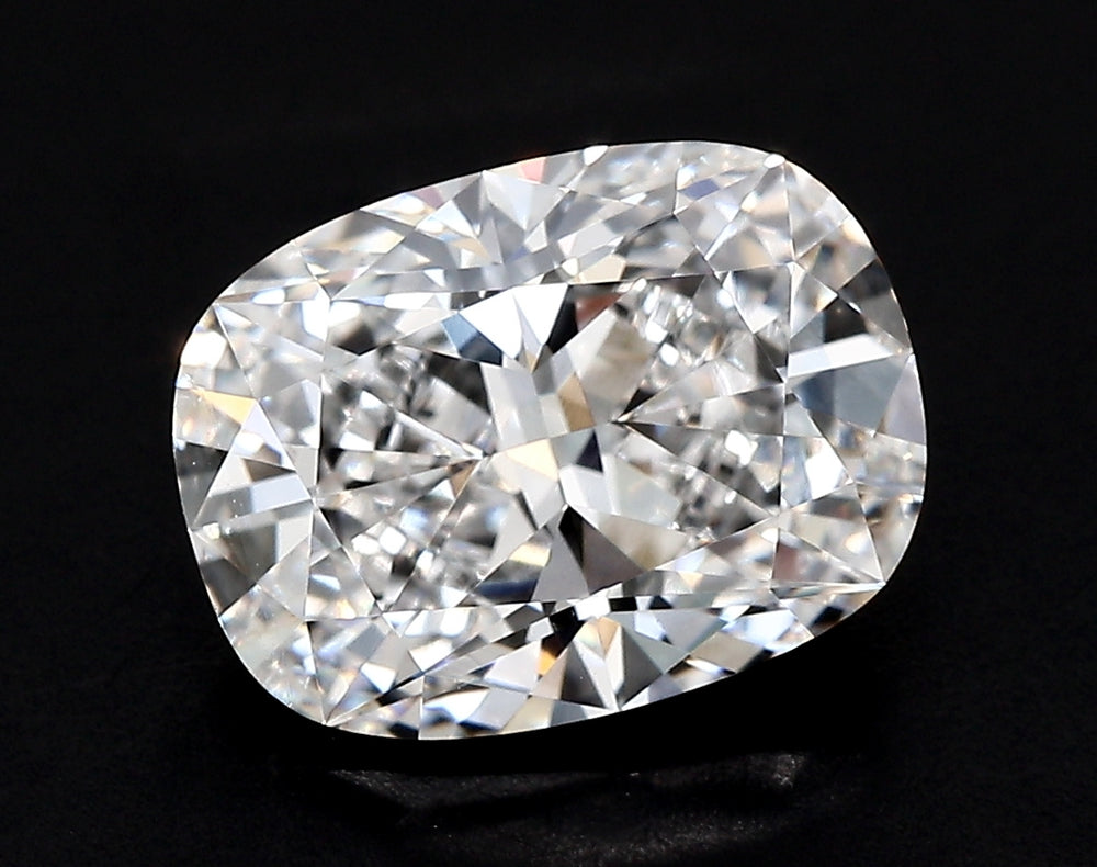 3.8 Carat Cushion Lab Diamond with  Cut Diamond in 14KT  view 1
