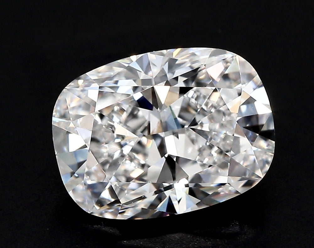 4.07 Carat Cushion Lab Diamond with  Cut Diamond in 14KT  view 1

