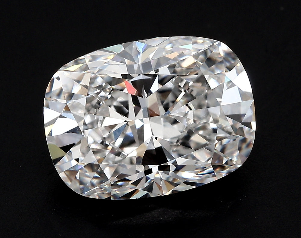 3.79 Carat Cushion Lab Diamond with  Cut Diamond in 14KT  view 1
