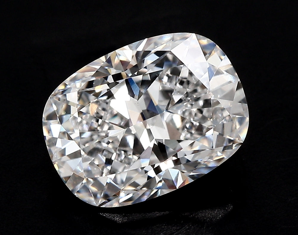 4.01 Carat Cushion Lab Diamond with  Cut Diamond in 14KT  view 1
