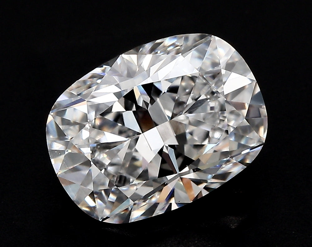 2.68 Carat Cushion Lab Diamond with  Cut Diamond in 14KT  view 1
