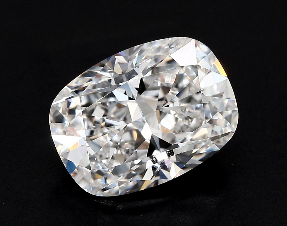 4.03 Carat Cushion Lab Diamond with  Cut Diamond in 14KT  view 1
