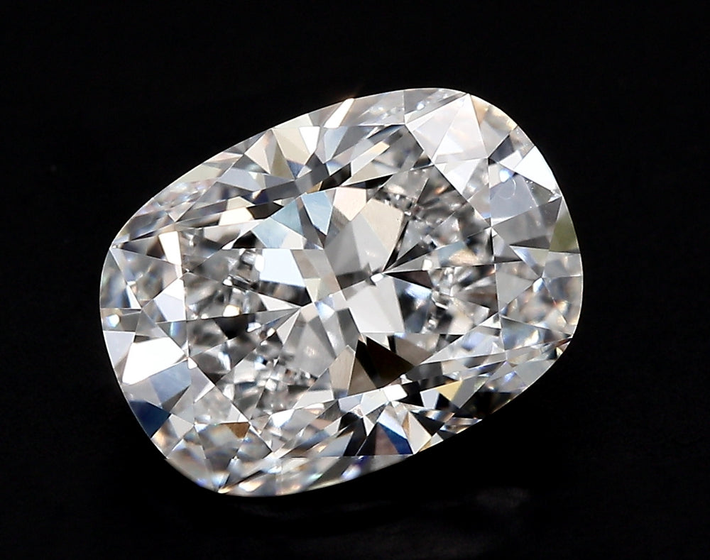 3.48 Carat Cushion Lab Diamond with  Cut Diamond in 14KT  view 1
