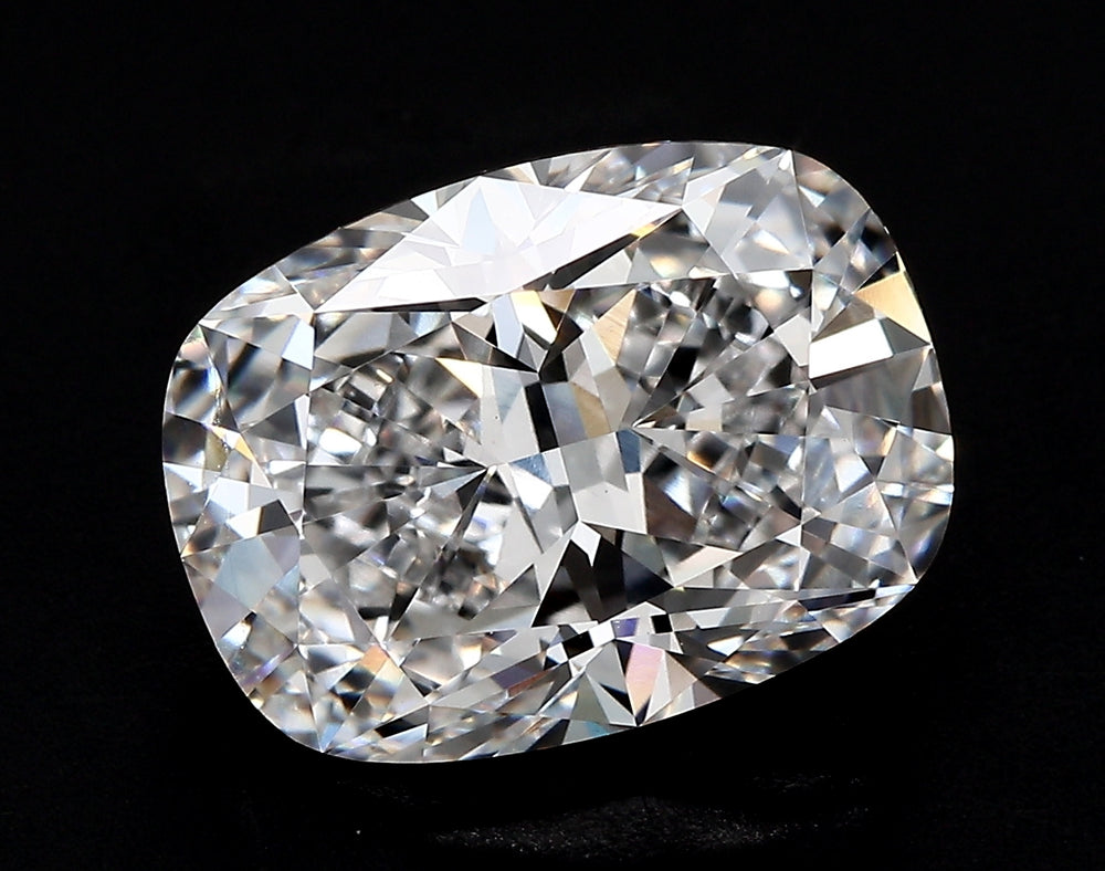 4.03 Carat Cushion Lab Diamond with  Cut Diamond in 14KT  view 1
