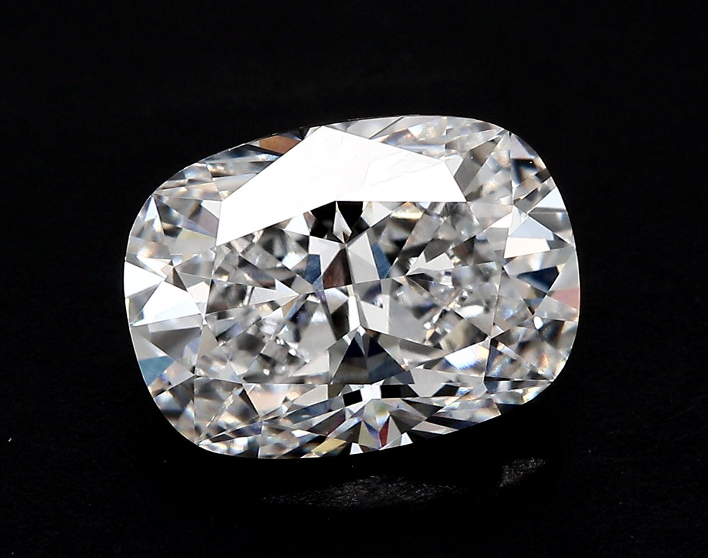 4.09 Carat Cushion Lab Diamond with  Cut Diamond in 14KT  view 1

