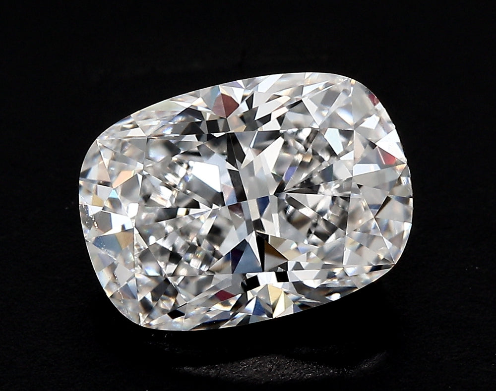 3.77 Carat Cushion Lab Diamond with  Cut Diamond in 14KT  view 1
