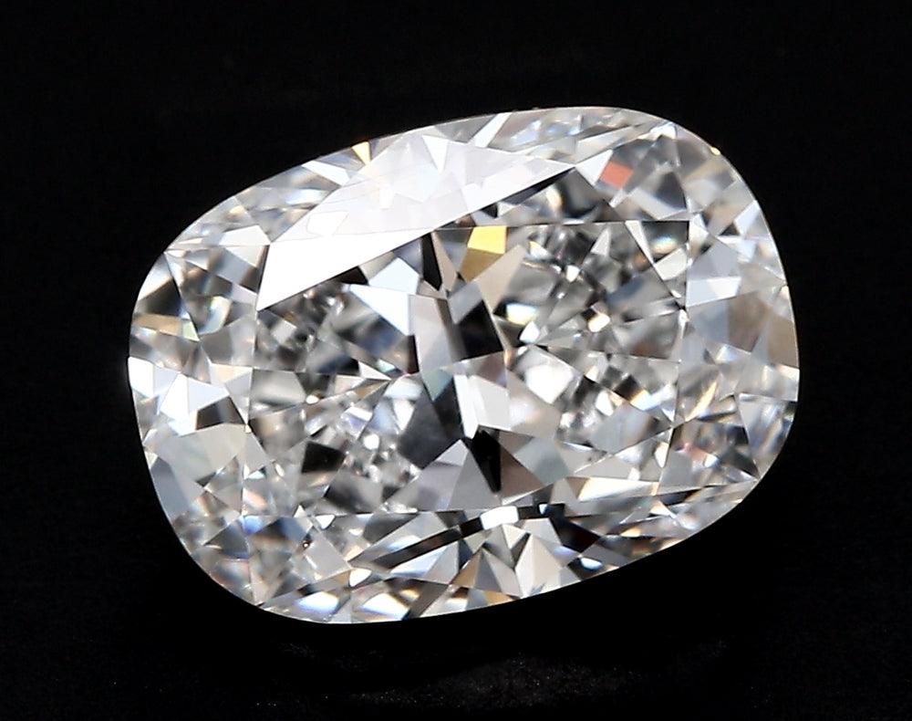 3.7 Carat Cushion Lab Diamond with  Cut Diamond in 14KT  view 1
