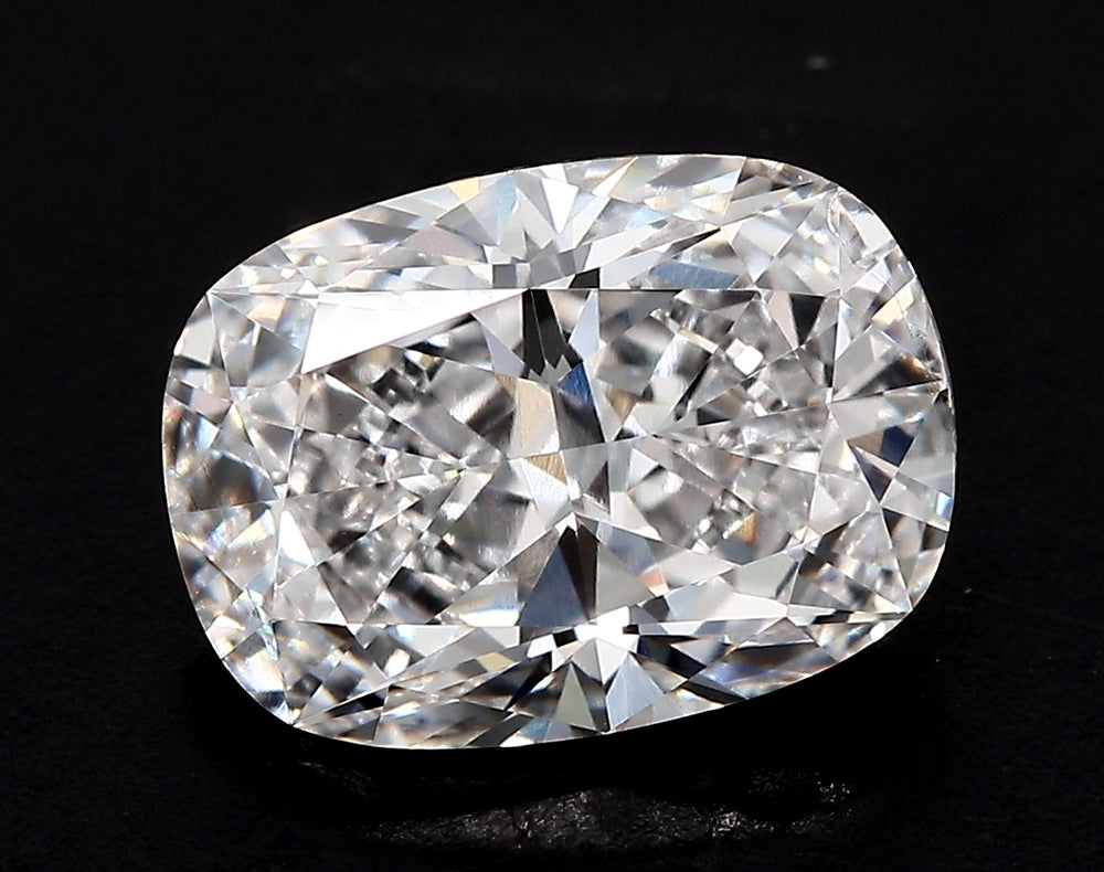4.35 Carat Cushion Lab Diamond with  Cut Diamond in 14KT  view 1

