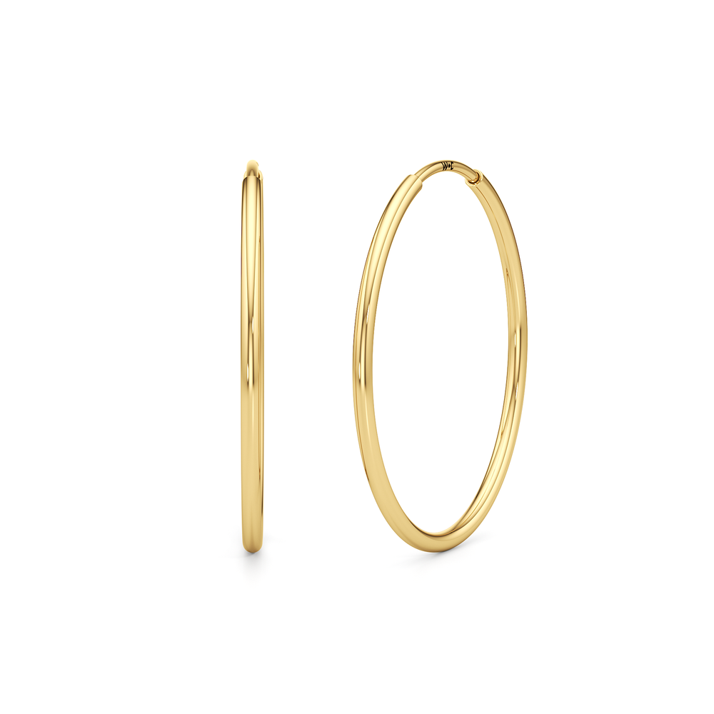 The Jolie Midi Hoops with 14KT Yellow Gold / 20 MM Cut Diamond in 14KT Yellow Gold / 20 MM view 1
