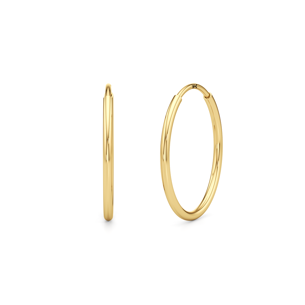 The Jolie Mini Hoops with 14KT Yellow Gold / 15 MM Cut Diamond in 14KT Yellow Gold / 15 MM view 1
