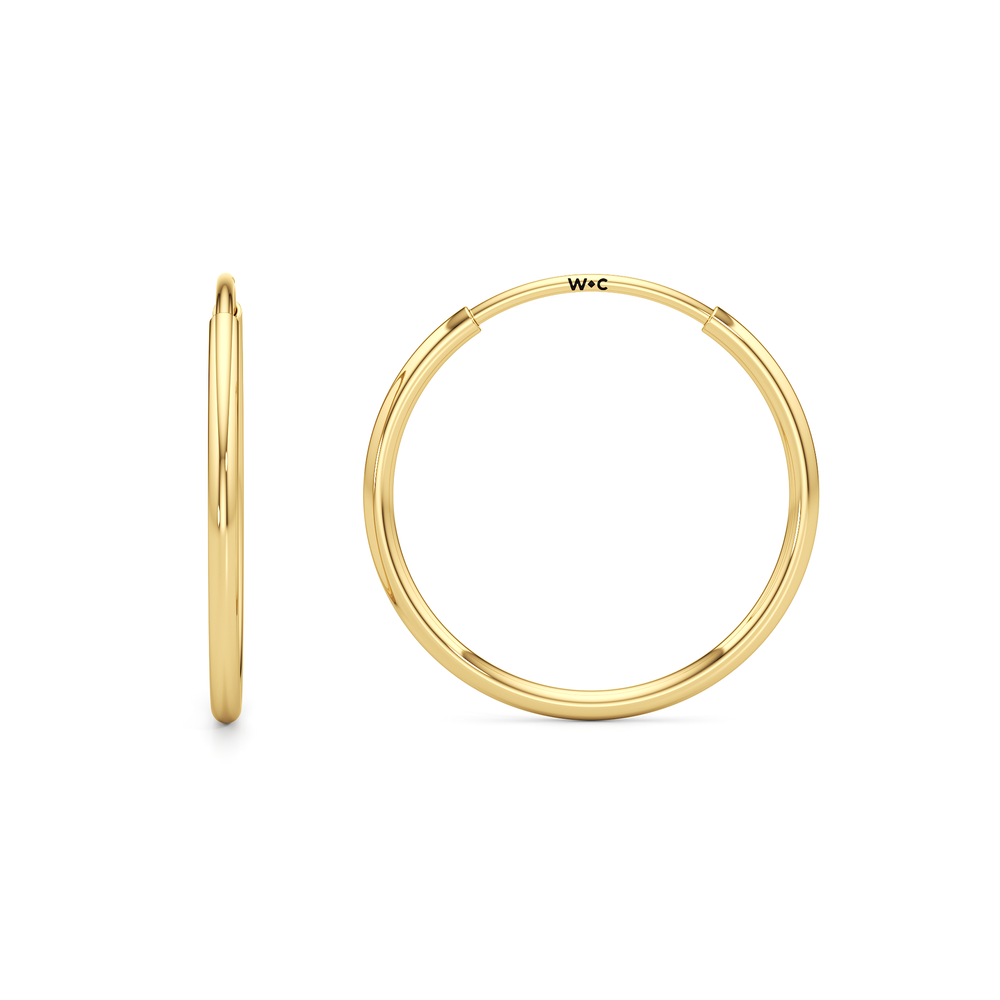 The Jolie Mini Hoops with 14KT Yellow Gold / 15 MM Cut Diamond in 14KT Yellow Gold / 15 MM view 5
