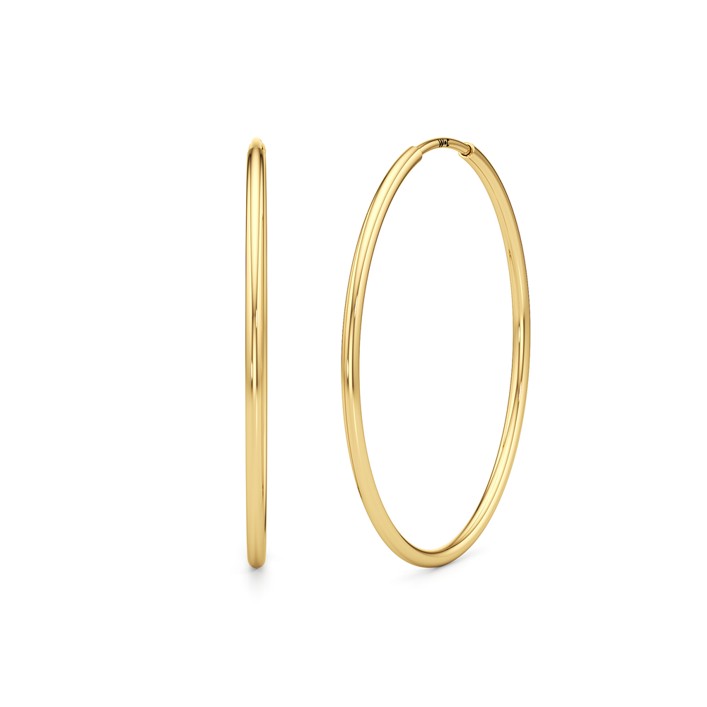 The Jolie Hoops with 14KT Yellow Gold / 24 MM Cut Diamond in 14KT Yellow Gold / 24 MM view 1

