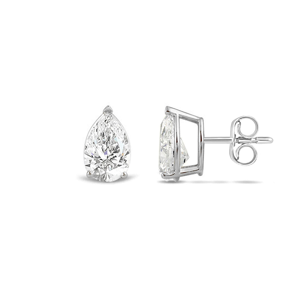 Classic Pear Brilliant Cut Diamond Martini Stud Earrings (F/G VS+) with 14KT White Gold / Lab / 1 1/2 Cut Diamond in 14KT White Gold / Lab / 1 1/2 view 4
