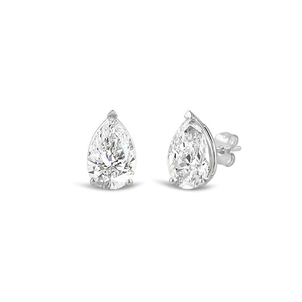 Classic Pear Brilliant Cut Diamond Martini Stud Earrings (F/G VS+) with 14KT White Gold / Lab / 1 1/2 Cut Diamond in 14KT White Gold / Lab / 1 1/2 view 1
