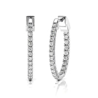 Inside Out Diamond Oval Hoops