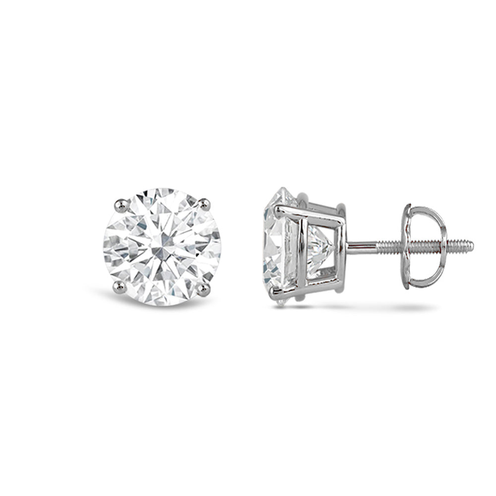 Premium Round Diamond Four Prong Studs (E+ VS+) – With Clarity