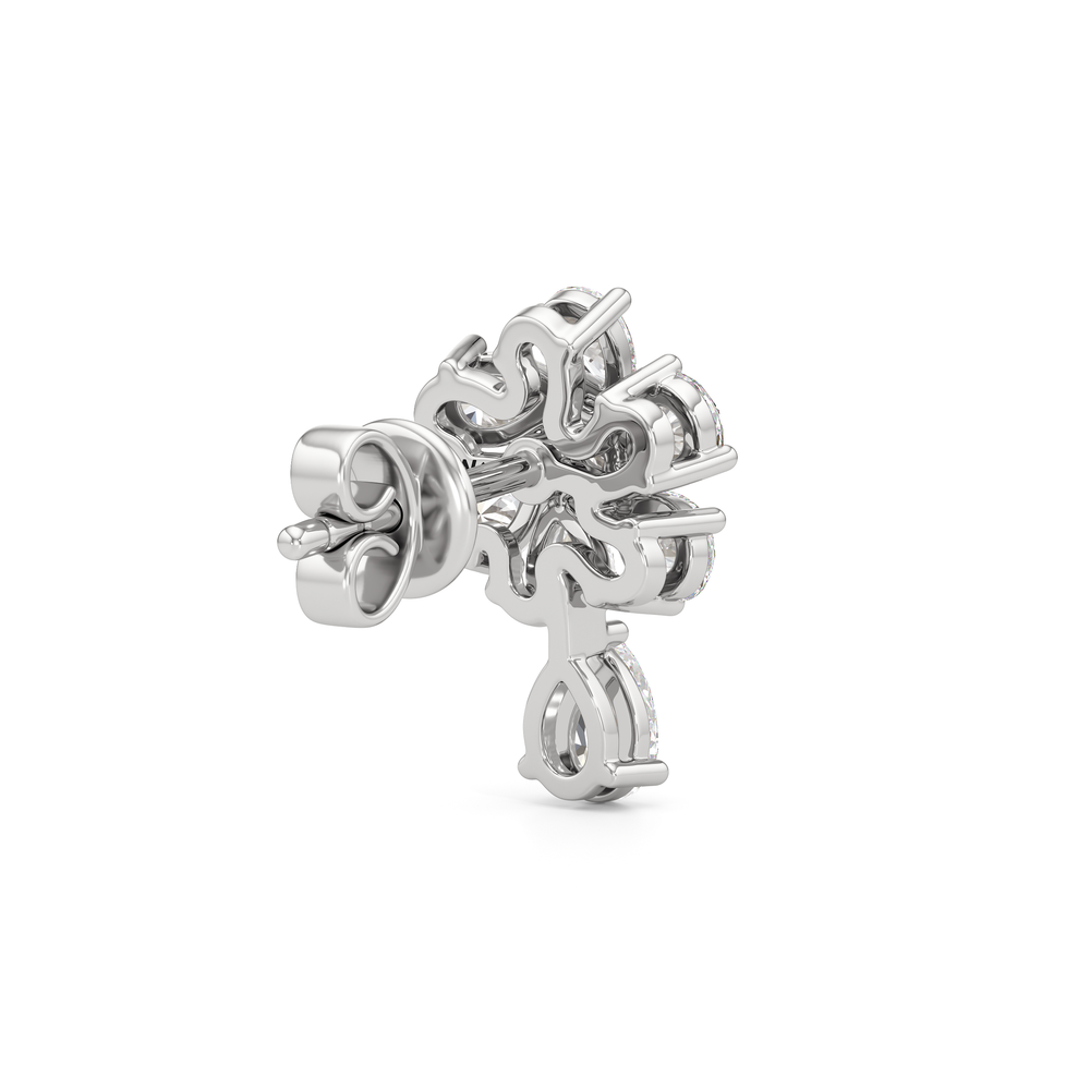 Lily Mini Drop Earrings with 14KT White Gold / Lab / 1 1/4 Cut Diamond in 14KT White Gold / Lab / 1 1/4 view 3

