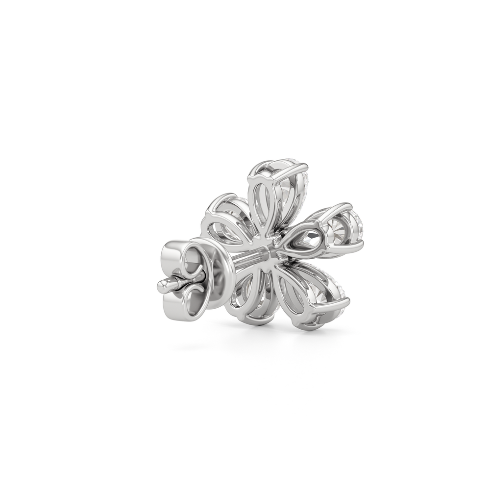 Daisy Studs with 14KT White Gold / Lab / 2 Cut Diamond in 14KT White Gold / Lab / 2 view 5
