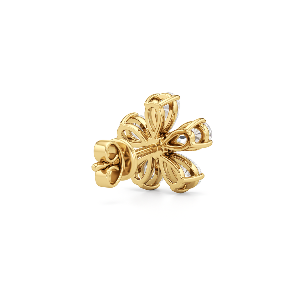 Daisy Studs with 14KT Yellow Gold / Lab / 2 Cut Diamond in 14KT Yellow Gold / Lab / 2 view 5
