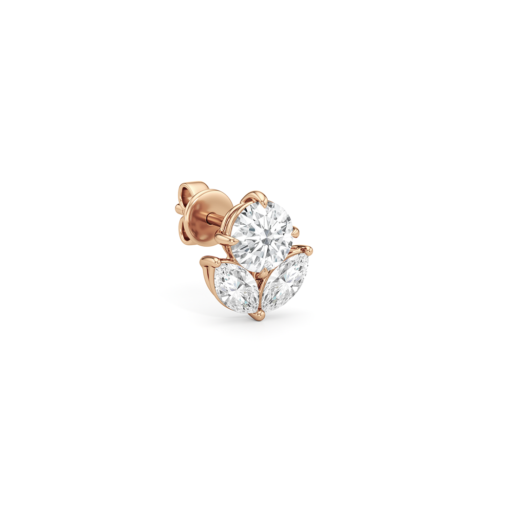 Tulip Studs with 14KT Rose Gold / Lab / 2 3/8 Cut Diamond in 14KT Rose Gold / Lab / 2 3/8 view 2

