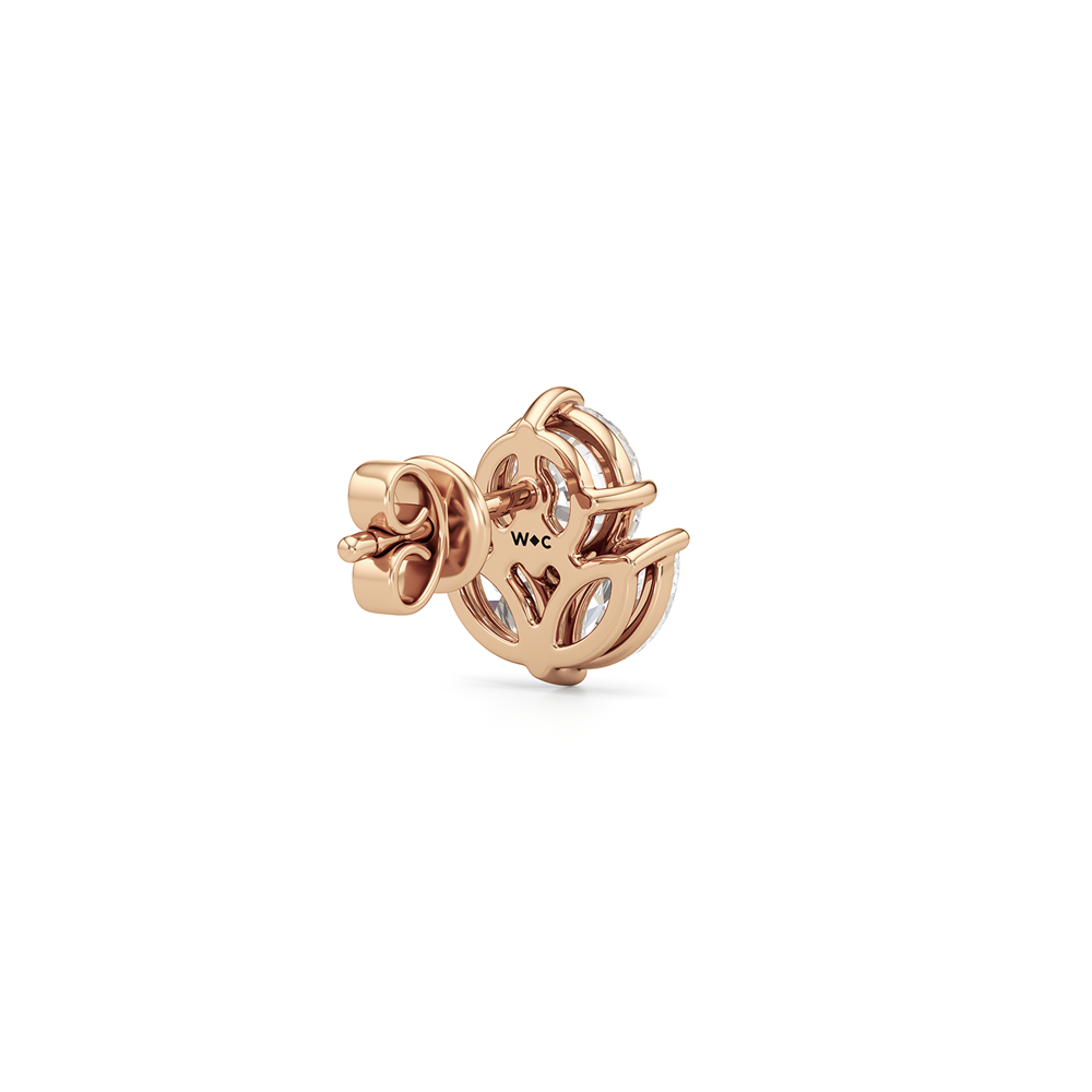 Tulip Studs with 14KT Rose Gold / Lab / 2 3/8 Cut Diamond in 14KT Rose Gold / Lab / 2 3/8 view 3

