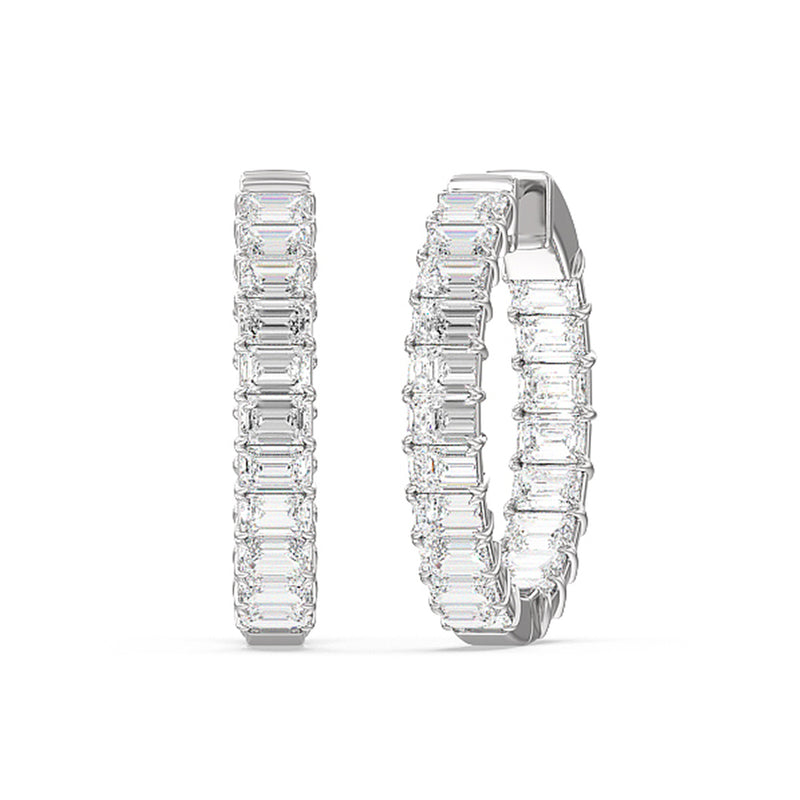 Inside-Out Emerald Shape Hoop Earrings