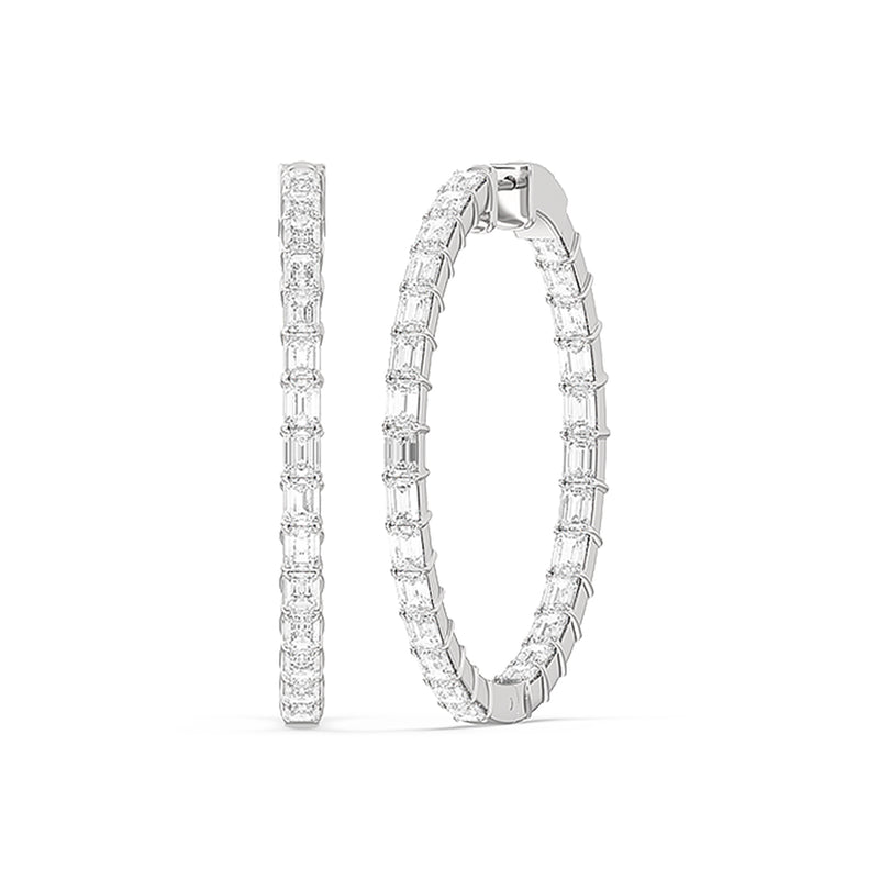 Inside-Out Emerald Shape Large Hoop Earrings