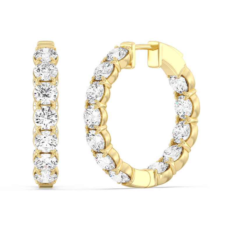 Inside-Out Round Shape Hoop Earrings