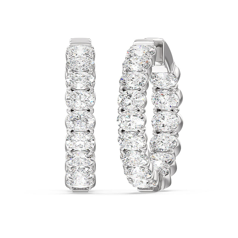 Inside-Out Oval Shape Hoop Earrings