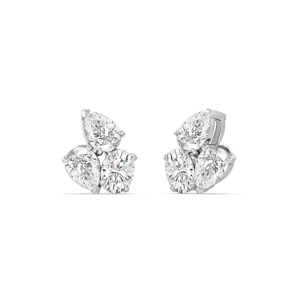 Trilogy Genesis Earrings with 14KT White Gold / Lab / 1 1/2 Cut Diamond in 14KT White Gold / Lab / 1 1/2 view 1
