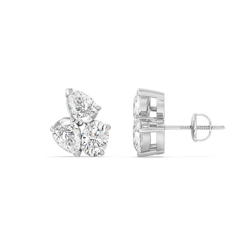 Trilogy Genesis Earrings with 14KT White Gold / Lab / 1 1/2 Cut Diamond in 14KT White Gold / Lab / 1 1/2 view 4
