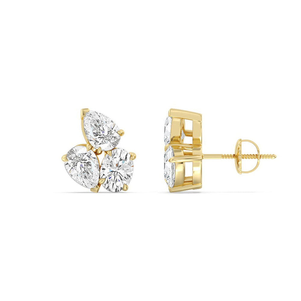 Trilogy Genesis Earrings with 14KT Yellow Gold / Lab / 1 1/2 Cut Diamond in 14KT Yellow Gold / Lab / 1 1/2 view 4
