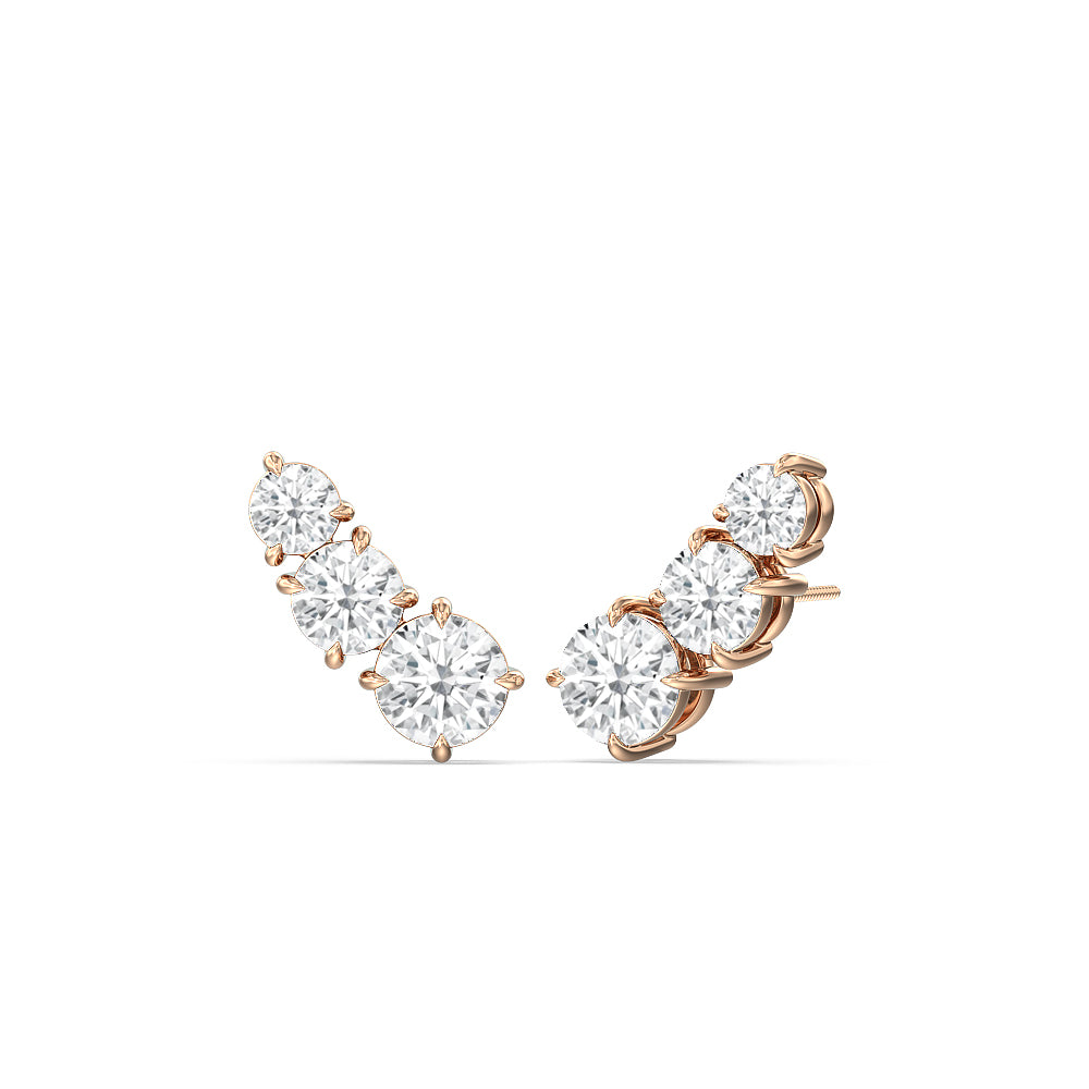 The Cluster Set with 1 1/2 Cut Diamond in 14KT Rose Gold view 3
