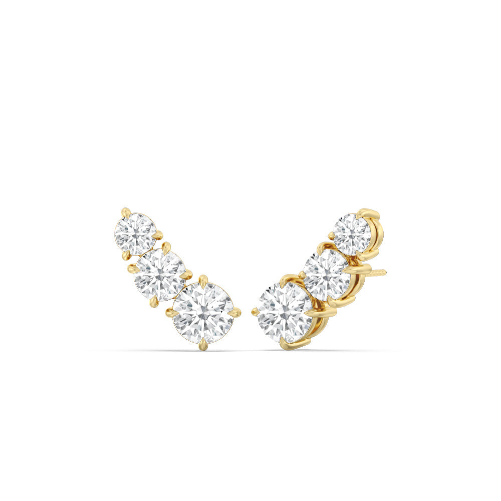 The Cluster Set with 1 1/2 Cut Diamond in 14KT Yellow Gold view 3
