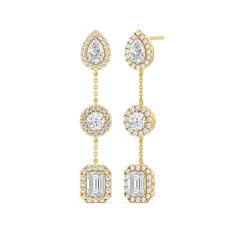 Mixed Shape Station Dangler Earrings